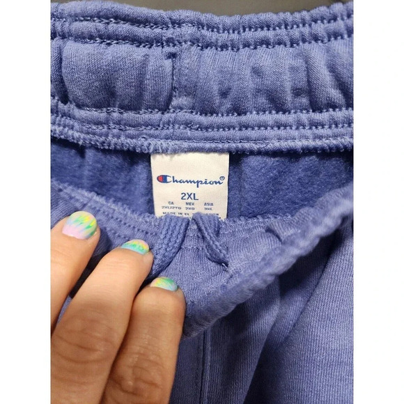 Champion - Purple- Cut Off Reverse Weave Sweatpant Shorts - Men's Size 2XL - Picture 3 of 4